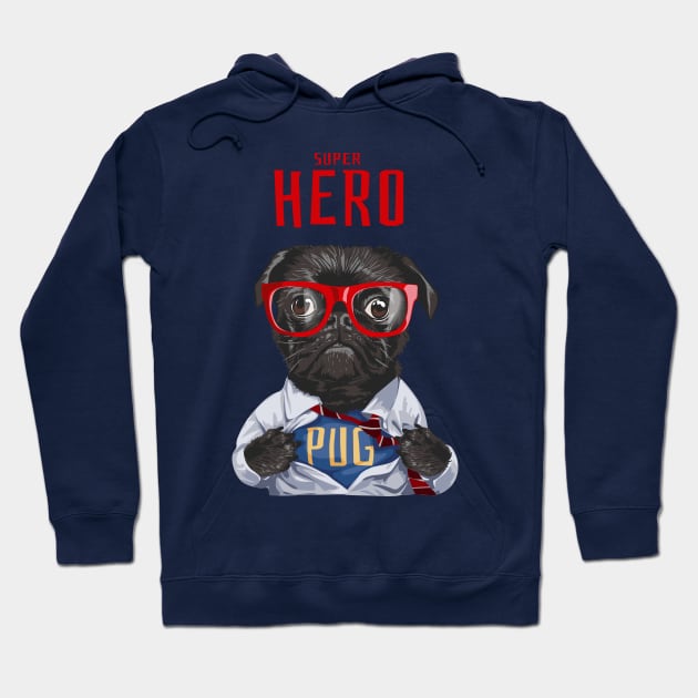 Super Hero Pug Hoodie by AST